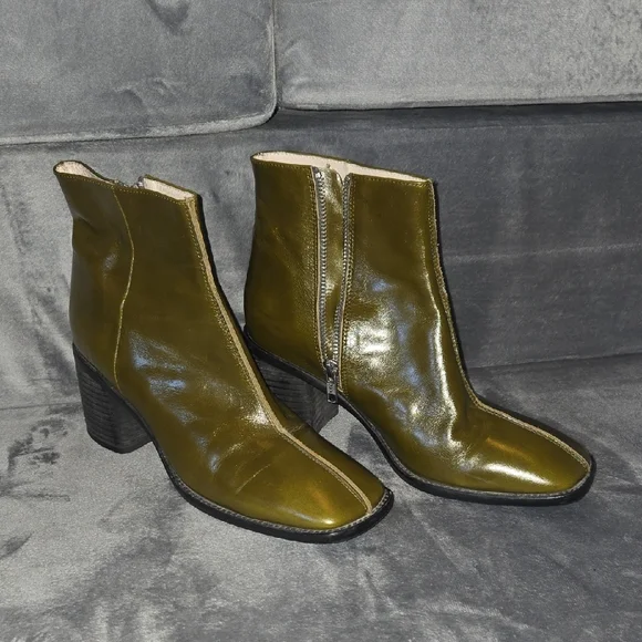 INTENTIONALLY BLANK Olive Ankle Boots - Picture 3 of 14